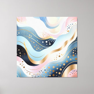 Modern abstract golvend eendengroen roze patroon canvas afdruk