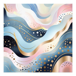 Modern abstract golvend eendengroen roze patroon foto afdruk