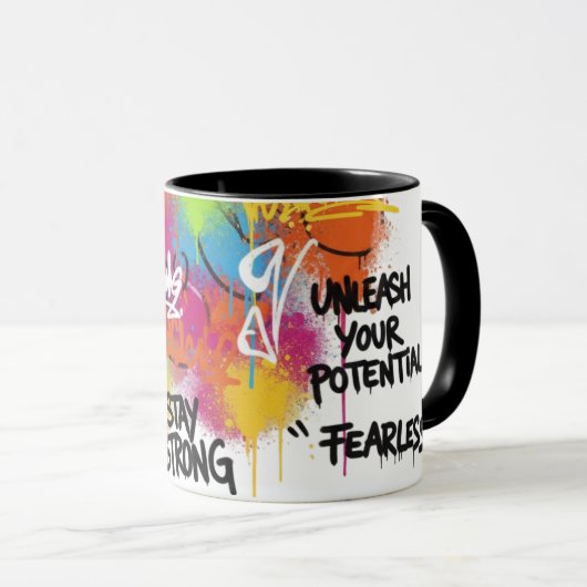 Modern Abstract Graffiti Art Personalized Gift Mug (Devant droit)