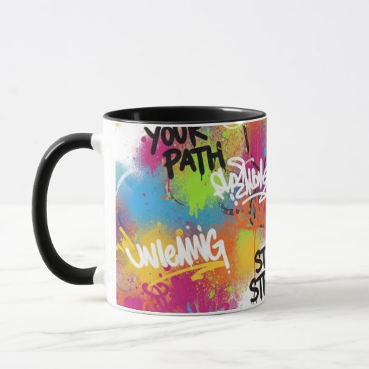 Modern Abstract Graffiti Art Personalized Gift Mug Mok (Links)