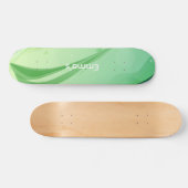 Modern Abstract Green Fluid Waves & Geometric Grap Skateboard (Horizontaal)