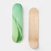 Modern Abstract Green Fluid Waves & Geometric Grap Skateboard (Voorkant)