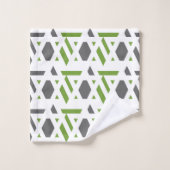Modern, abstract, grijs, olijfgroen, wit bad handdoek (Wasdoekje)