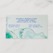 Modern Abstract Groen Blauw Acryl Giet Schilderij Visitekaartje (Achterkant)