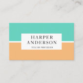 Modern Abstract Groen en Oranje Professioneel Visitekaartje (Voorkant)