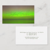 Modern Abstract groen gloed minimalistisch script Visitekaartje (Voorkant / Achterkant)