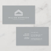 Modern Abstract Home Logo Grijs Visitekaartje (Voorkant / Achterkant)