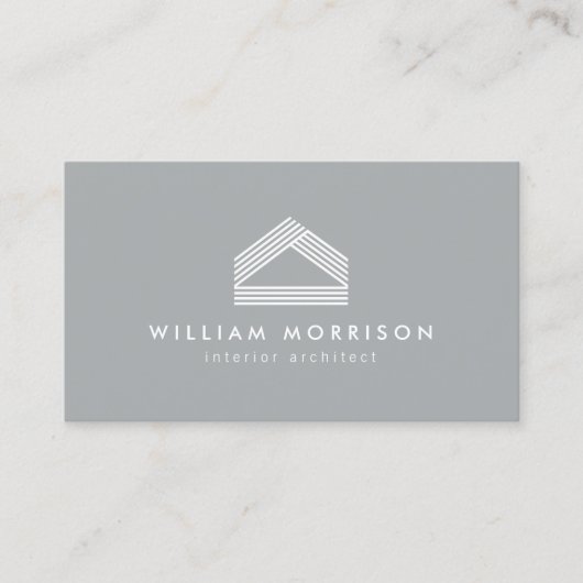 Modern Abstract Home Logo Grijs Visitekaartje (Voorkant)