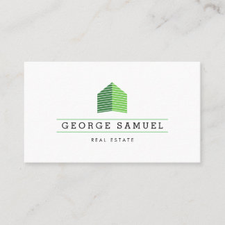 Modern Abstract Home Logo Realtor QR Code White Visitekaartje