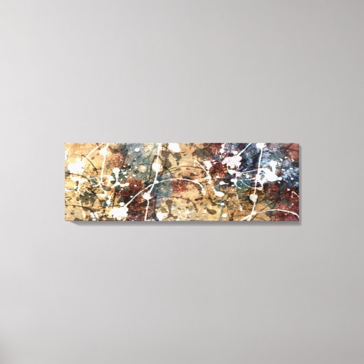 Modern Abstract in blauw, bourgogne en natuurlijk Canvas Afdruk (Voorkant)