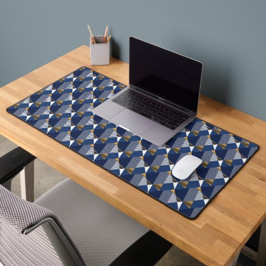 modern Abstract in blauw en wit Bureaumat (Kantoor 2)