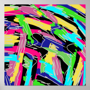 Modern abstract in regenboogkleuren poster