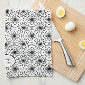 Modern Abstract in zwart-wit | Thee & thee Theedoek (Quarter Fold)