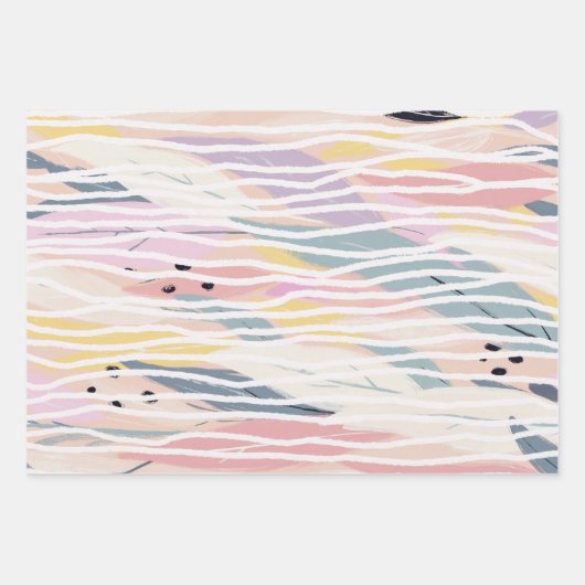Modern Abstract inpakpapier Flat Sheet Set van 3 (Voorkant 2)