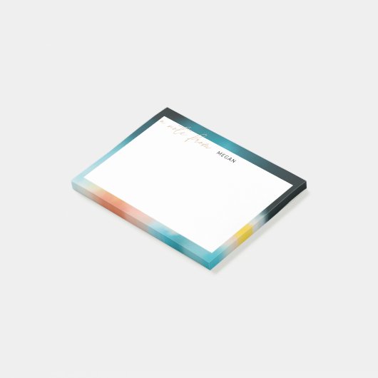 Modern abstract interly grens en scripted post-it® notes (Schuin)