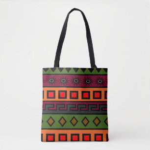 Modern abstract kleurrijk Afrikaans patroon Draagtas