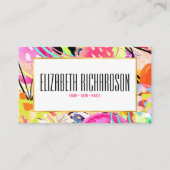 Modern Abstract Kleurrijk Neon Bold Levendig Visitekaartje (Voorkant)