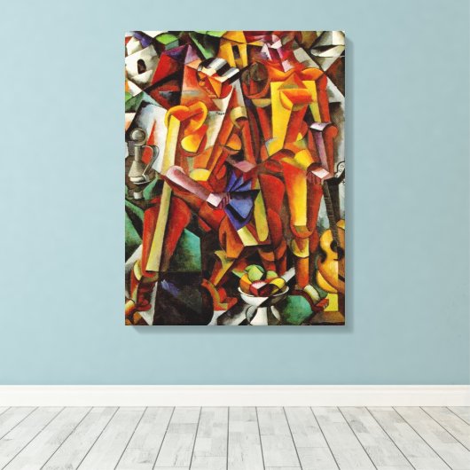 Modern Abstract kubistisch schilderij - Canvas Rep (Insitu (Houten vloer))