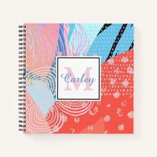 Modern Abstract kunstpatroon gepersonaliseerd Notitieboek