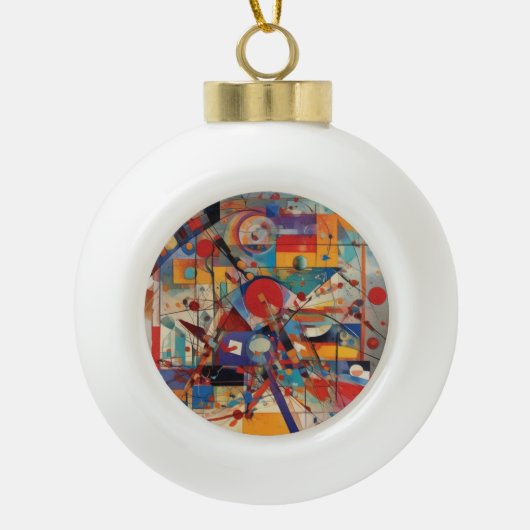 Modern Abstract kunstwerk Keramische Bal Ornament (Voorkant)
