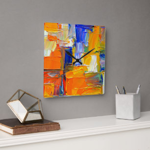 Modern Abstract kunstwerk Vierkante Klok