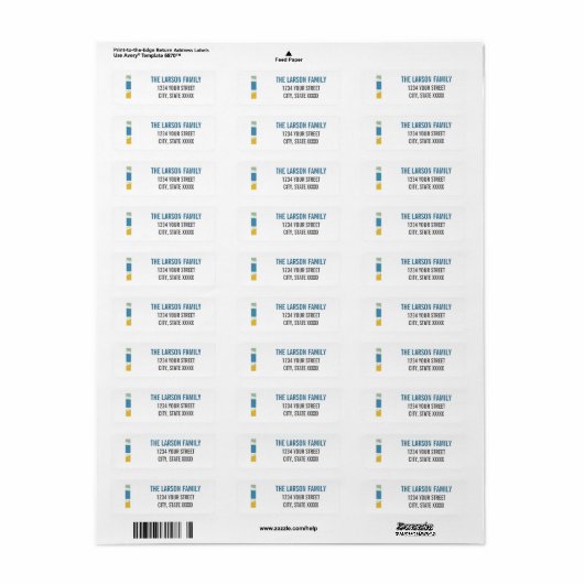 Modern Abstract L Monogram Initiaal Adres Etiket (Full Sheet)