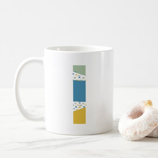 Modern Abstract L-monogram Initiaal Koffiemok (Met donut)