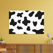 Modern Abstract Land Zwart-wit Koe Vlekken Canvas Afdruk (Insitu (Woonkamer))