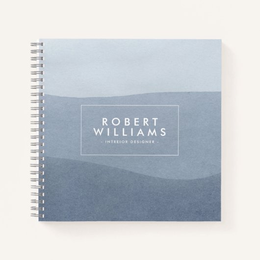Modern Abstract landschap met blauw-grijs Notitieboek (Voorkant)