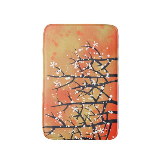 Modern Abstract landschap verbrand Sinaasappel Badmat (Voorkant Verticaal)