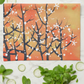 Modern Abstract landschap verbrand Sinaasappel Theedoek (Gevouwen)