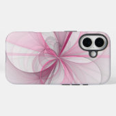 Modern Abstract lichtroze grijs fractaal ontwerp Case-Mate iPhone Case (Achterkant (horizontaal))