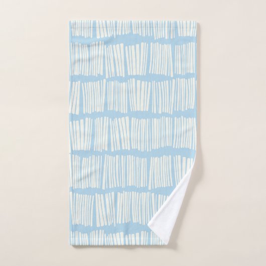 Modern Abstract lijnpatroon in Pastel Light Blue Bad Handdoek (Handdoek)