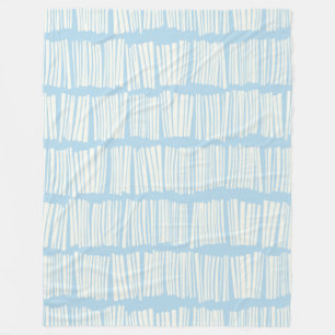 Modern Abstract lijnpatroon in Pastel Light Blue Fleece Deken