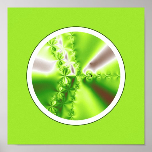 Modern Abstract Lime Green Fractal Poster (Voorkant)
