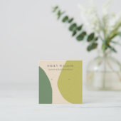 MODERN ABSTRACT LIME GREEN KRA ART EARRING DISPLAY VIERKANTE VISITEKAARTJE (Staand voorkant)