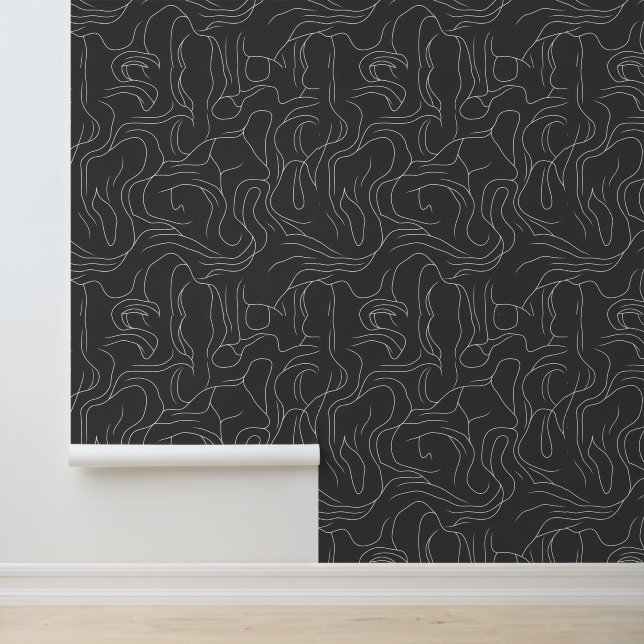 Modern Abstract Line Art Pattern Behang (Applicatie)