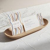 Modern Abstract Line Wave Pattern Design Wit Visitekaartje