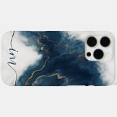 Modern Abstract marmer met glitter Initialen & naa Case-Mate iPhone Case (Achterkant (horizontaal))