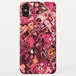 Modern Abstract meisje roze Burgundy Pattern iPhone XS Max Hoesje