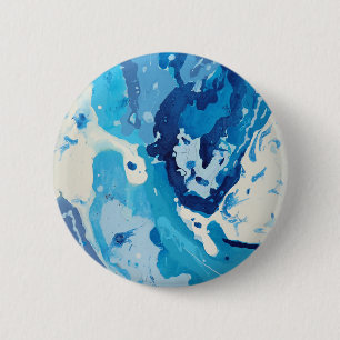 Modern abstract met pasteltinten van de blauwe oce ronde button 5,7 cm
