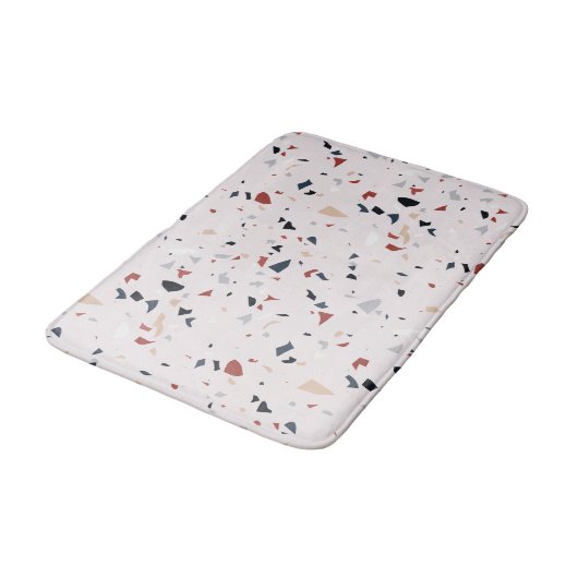 Modern Abstract Midden-eeuws Terrazzopatroon Badmat (Gekanteld)