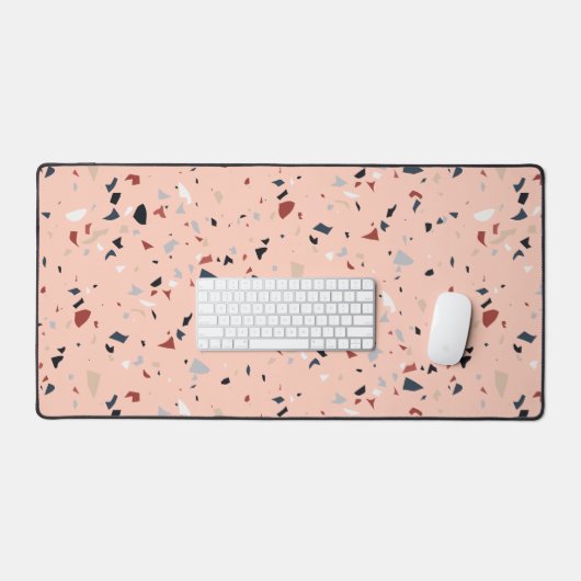 Modern Abstract Midden-eeuws Terrazzopatroon Bureaumat (Keyboard & Muis)
