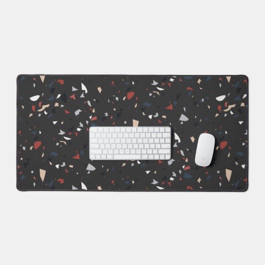 Modern Abstract Midden-eeuws Terrazzopatroon Bureaumat (Keyboard & Muis)