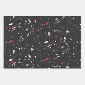 Modern Abstract Midden-eeuws Terrazzopatroon Inpakpapier Vel (Voorkant)