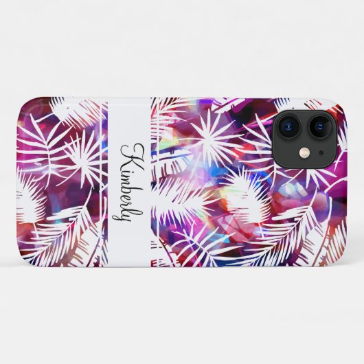 Modern Abstract monogram tropisch patroon Case-Mate iPhone Case (Achterkant (horizontaal))