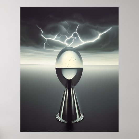 Modern Abstract mooi Surreal, ver storm Poster (Voorkant)