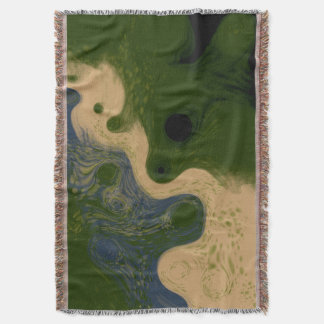 Modern Abstract Mossy Topography Throw Blanket Deken