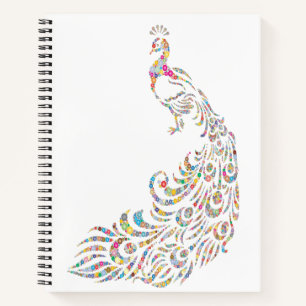 Modern Abstract multicolor Peacock Notitieboek