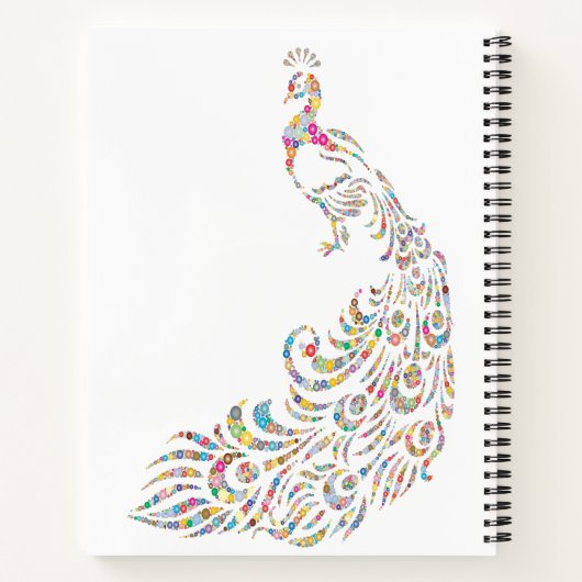 Modern Abstract multicolor Peacock Notitieboek (Achterkant)